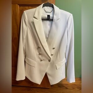 White House Black Market white trophy jacket, size 6